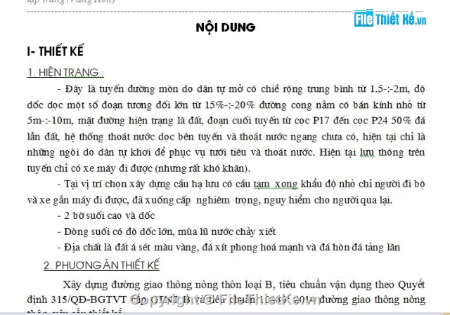 Báo cáo kinh tế kỹ thuật,thuyết minh dự toán,giao thông nông thôn,Kết cấu áo đường